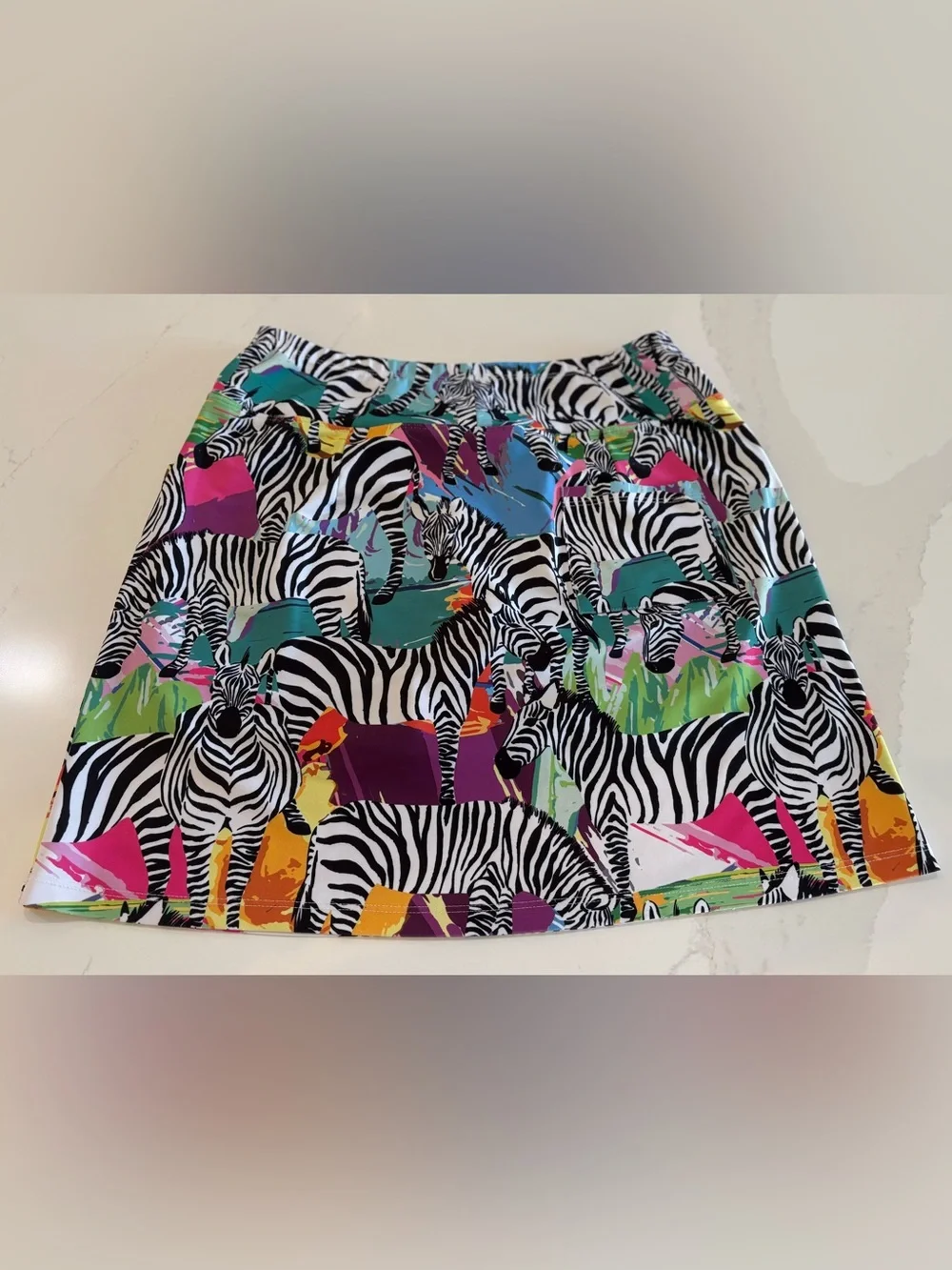 2 -SKINZ MEDIUM MARGARITA TROPICAL GOFT SKORT & ZEBRA TROPICAL SKORT SKIRT LOT